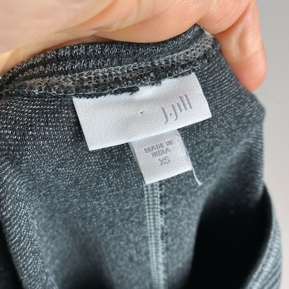 J. Jill Stretch Striped Long Sleeve Lounge Dress Gray Black Womens XS - Picture 6 of 7